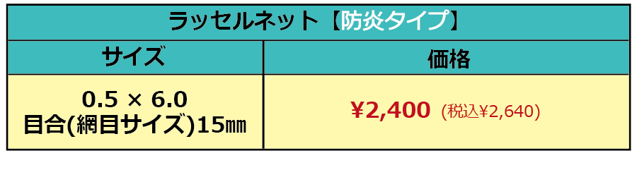 ラッセルネット価格表